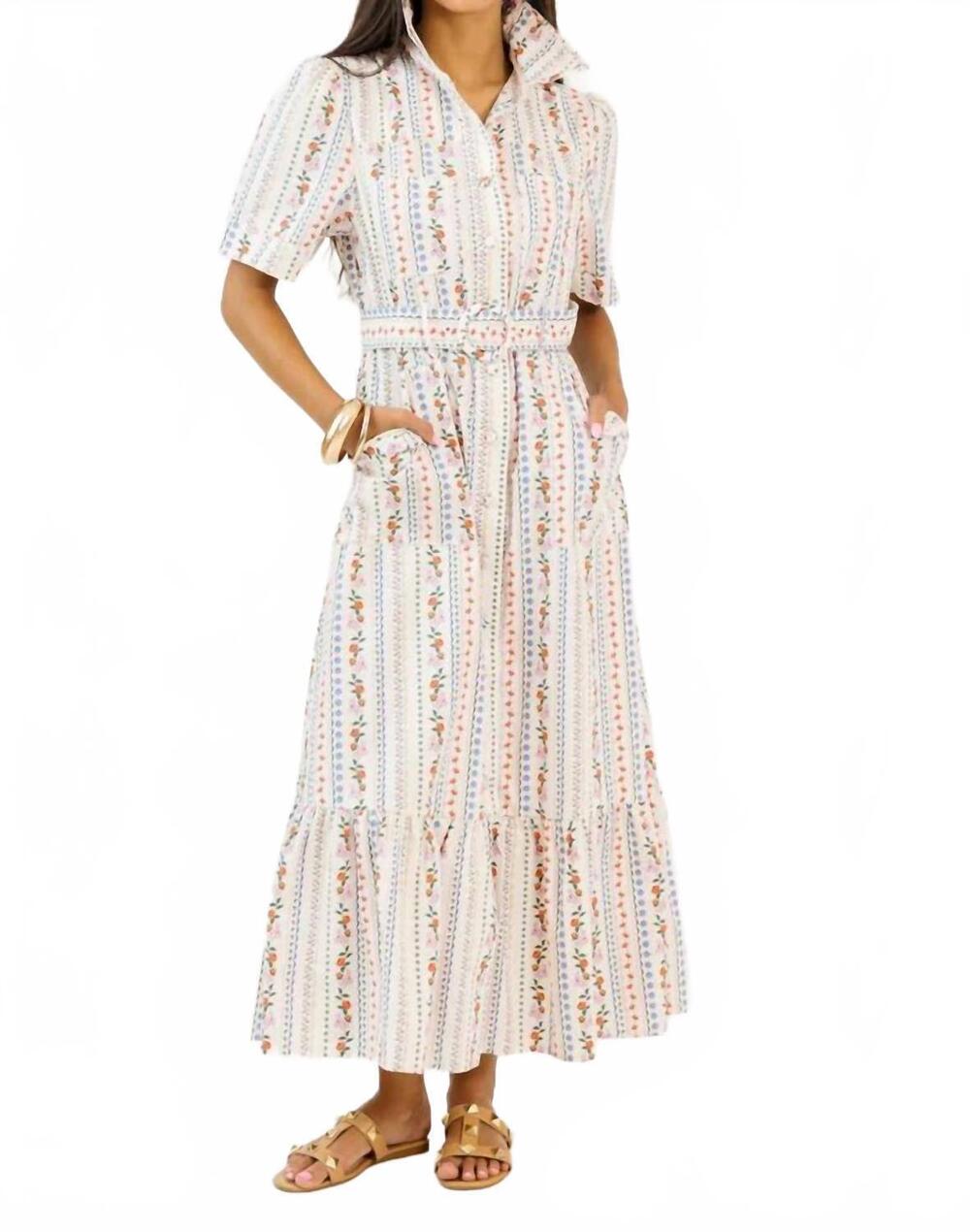 NEW KARLIE viney and lovely button down midi dress in white